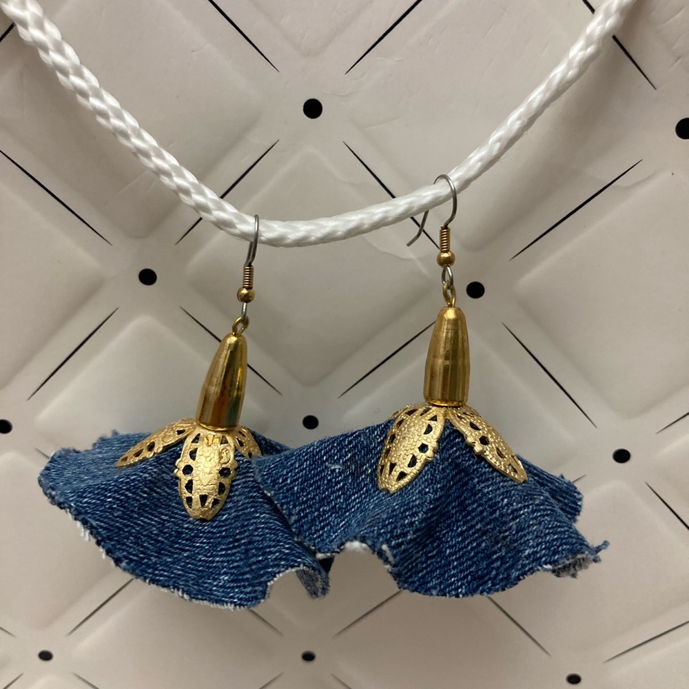 Denim earrings